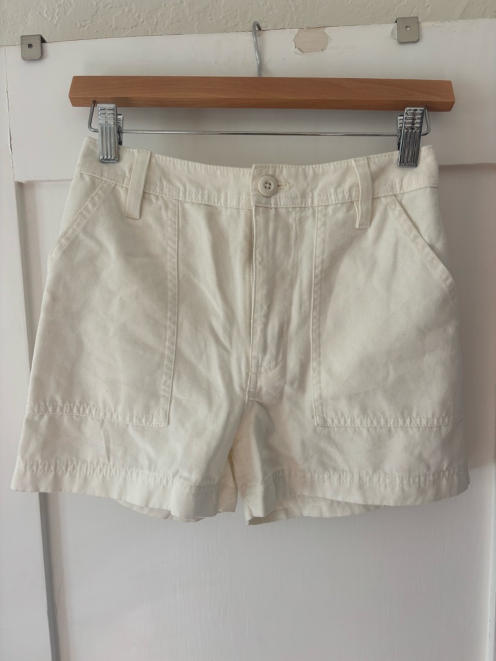 Vans Cream High-Rise Cotton Shorts